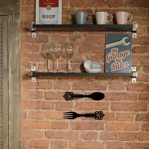 Wadorn Metal Fork Spoon Wall Art Decor ، مائدة مائدة مائدة جدار معدني فن الديكور معلقة علامات المطبخ المطبخ تماثيل التماثيل النحت تماثيل لمطاعم المطبخ المنزلي ، 2.3x11 بوصة in Kuwait