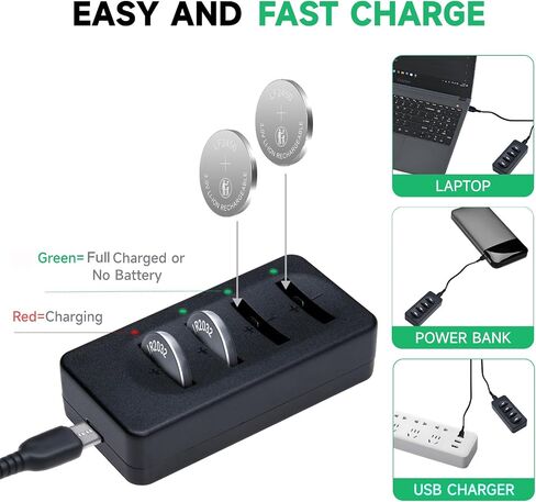 2450 بطاريات قابلة للشحن 3V استبدال CR2450 DL2450 بطارية عملة ليثيوم (4 عبوات) in Saudi Arabia