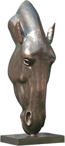 Still Water Horse Head Bronze Sculpture 45.3" – Inspired by Nic Fiddian-Green’s Iconic Work,Unique Art Piece for Collection, Decor, or Gift(Brown) in Kuwait