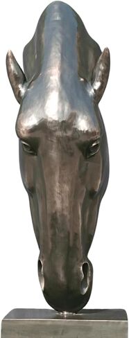 Still Water Horse Head Bronze Sculpture 45.3" – Inspired by Nic Fiddian-Green’s Iconic Work,Unique Art Piece for Collection, Decor, or Gift(Brown) in Kuwait
