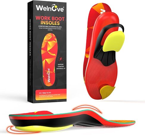 Welnove Running Insoles for Men - Anti-Fatigue Inserts with Triple Shock Absorption, Achilles Tendinitis Insoles with Heel Cushion, Toe Pain Relief Insert (FSA/HSA Eligible) - M in Saudi Arabia
