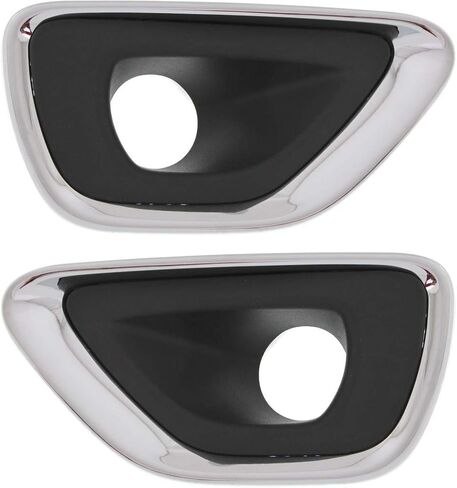 لجيب Grand-Cherokee Fog Light Trim 2014 2015 2016 Driver & Passenger Side Pair/Set | الأسود والكروم | ث/كروم تقليم | نقطة/ساي | CH1038147 + CH1039147 in Saudi Arabia