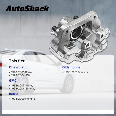 AutoShack Rear Right or Left Brake Caliper Assembly with Bracket Replacement for 1998-2005 Chevrolet Blazer 1998-2004 S10 1998-2005 GMC Jimmy Driver or Passenger Side BC2660 in Saudi Arabia