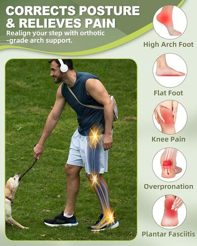 OrthoComfoot High Arch Support Insoles for Women & Men – Orthotic Inserts for Plantar Fasciitis, Flat Feet, Heel Pain Relief, Comfortable Arch Shoe Soles for Standing All-Day, Size 8 Men/10 Women in Saudi Arabia