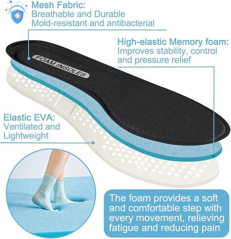 النعال الرغوة للذاكرة ل Skechers Women & Men Shoes ، استبدال إدراج النعل المرن الناعم لراحة القدم in Saudi Arabia