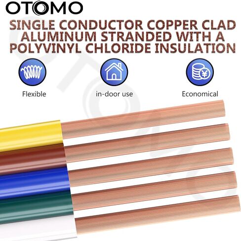 OTOMO 4 Rolls 100FT 14 Gauge CCA Trailer RV Automotive Primary Wire Spool Single Conductor SAE J1128 Electrical Hookup Wiring for Low Volts Towing Trailer RV Camper - Brown/Yellow/Green/White in Kuwait
