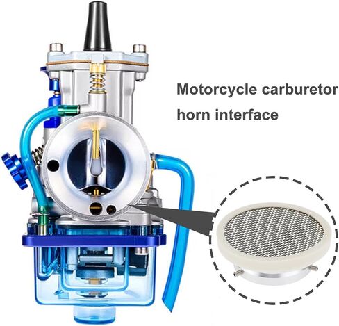 Motorcycle Carburetor Air Filter Cup with Net 55mm Velocity Stack Intake Wind Horn Cup Replacement Suitable for Scooter Motorcycle ATV PWK32 34mm Carburetor, Silver in Saudi Arabia