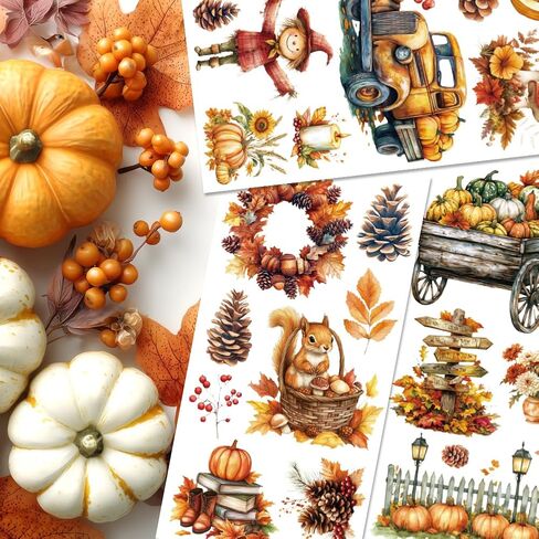 3 أوراق عيد الشكر فرك على عمليات نقل الحرف العتيقة الخريف فرك على شارات شارات عيد الشكر عباد الشمس اليقطين جنوم in Kuwait