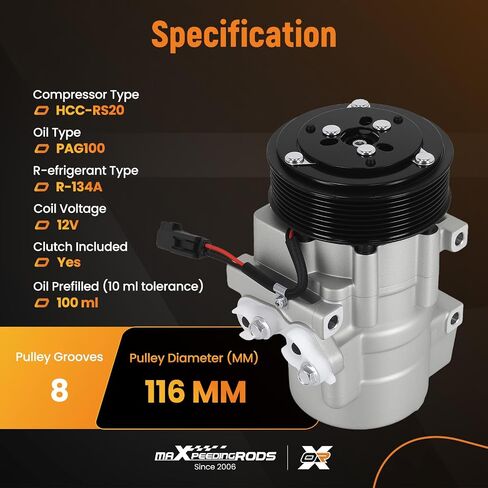 maXpeedingrods A/C Compressor with Clutch For Ford F-250 F-350 F-450 F-550 Super Duty Replaces CO11358C in Saudi Arabia