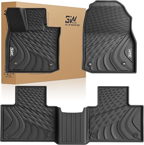 3W Floor Mats for Lexus GX460 2014-2023 (only for 7 seat),TPE All Weather Custom Fit Floor Liner 1st,2nd&3rd Rows Car Mats, Black in Kuwait