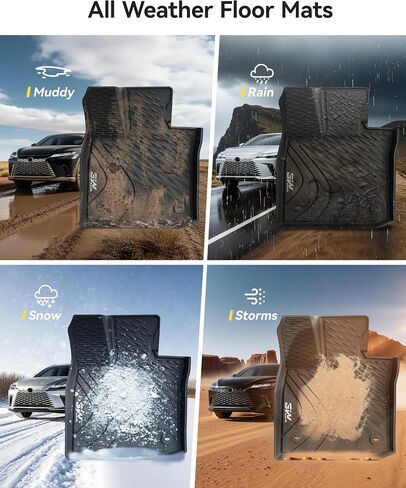 3W Floor Mats for Lexus GX460 2014-2023 (only for 7 seat),TPE All Weather Custom Fit Floor Liner 1st,2nd&3rd Rows Car Mats, Black in Kuwait