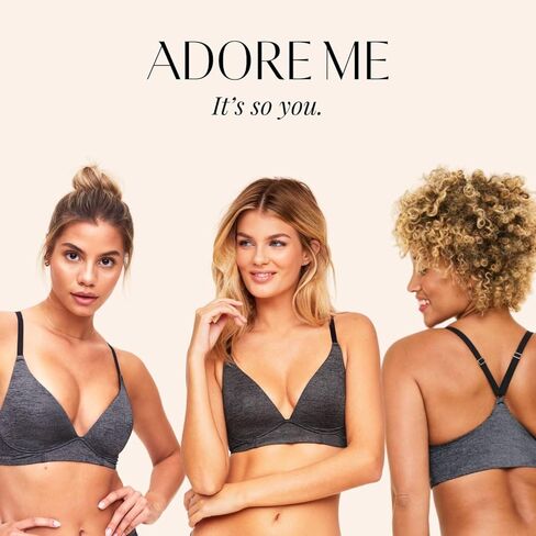 Adore Me Helynn Contour Racerback - 30A-38DD Wireless Plunge Bra for Women with Adjustable Straps, Pull On Women's Bra in Saudi Arabia