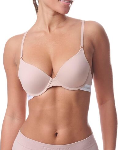 Tommy Hilfiger Womens Micro Push-Up Bra with Underwire and Lace Trim 2-Pack, TH Letters/Balanced Beige, 34B in Saudi Arabia