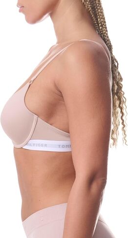Tommy Hilfiger Womens Micro Push-Up Bra with Underwire and Lace Trim 2-Pack, TH Letters/Balanced Beige, 34B in Saudi Arabia