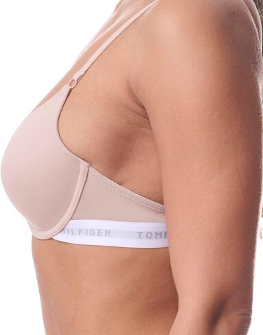 Tommy Hilfiger Womens Micro Push-Up Bra with Underwire and Lace Trim 2-Pack, TH Letters/Balanced Beige, 34B in Saudi Arabia