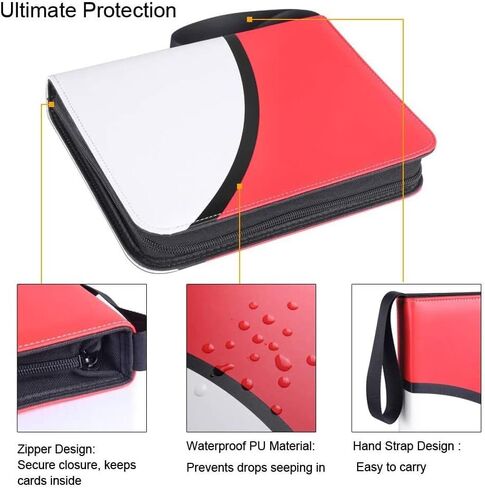9 Pocket Trading Card Binder,Card Binder 900 Pockets Sports Cards Game Card Collection Binder Card Holder Binder Card Storage Album with Sleeves and Zipper (Black-900 Pockets) in Kuwait
