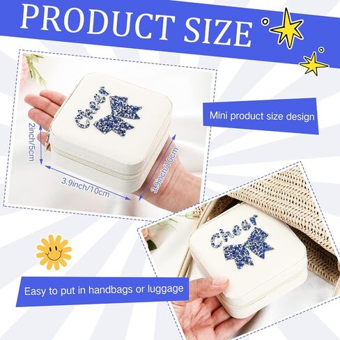 Tondiamo 12 PCS Cheer Bow Travel Jewelry Joledry Boys with Lid Bulk Small Jewelry Gift Case in Saudi Arabia