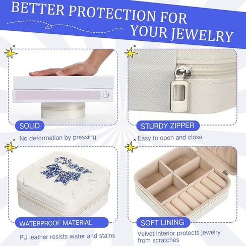 Tondiamo 12 PCS Cheer Bow Travel Jewelry Joledry Boys with Lid Bulk Small Jewelry Gift Case in Saudi Arabia