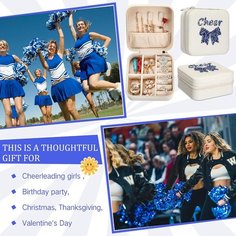 Tondiamo 12 PCS Cheer Bow Travel Jewelry Joledry Boys with Lid Bulk Small Jewelry Gift Case in Saudi Arabia
