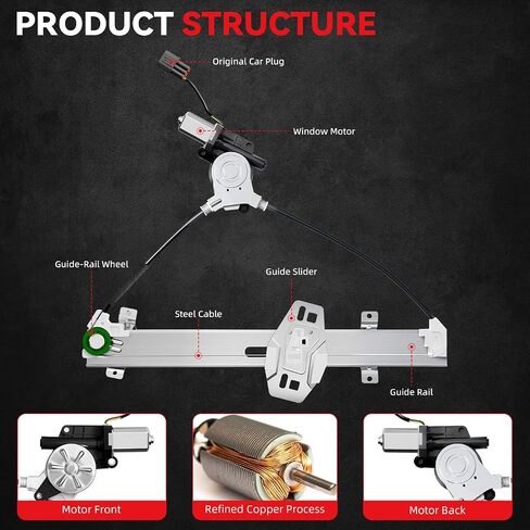 New 1pc Front Passenger (Right) Side Power Window Regulator With Motor Assembly Compatible With 03-07 Honda Accord 4-Door Sedan in Saudi Arabia