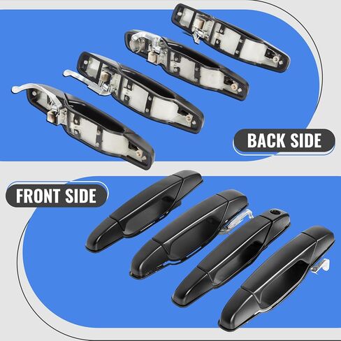 Kojem Exterior Door Handle 4pcs Compatible with 2007-2014 Chevy Chevrolet Avalanche Silverado 1500 2500 3500 Suburban Tahoe GMC Yukon XL Replacement for 15915129 20828243 15130835 Black ABS Plastic in Saudi Arabia