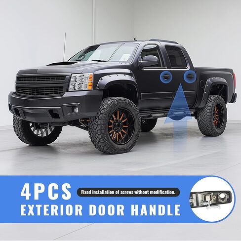 Kojem Exterior Door Handle 4pcs Compatible with 2007-2014 Chevy Chevrolet Avalanche Silverado 1500 2500 3500 Suburban Tahoe GMC Yukon XL Replacement for 15915129 20828243 15130835 Black ABS Plastic in Saudi Arabia