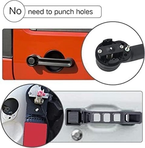 Black Door Handles Kit and Tailgate Handle Compatible with 2007-2018 Jeep Wrangler JK JKU 5PCS (No Pressing) in Saudi Arabia
