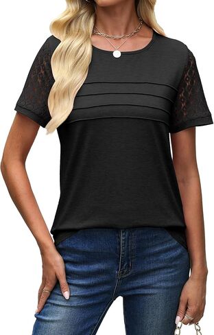 مذكرات القمصان القصيرة للسيدات الدانتيل دانتي 2025 ربيع الصيف قمم العطلة العصرية عملاء العمل غير الرسمي in Kuwait