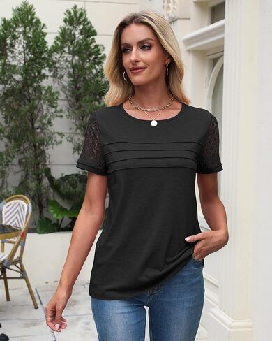 مذكرات القمصان القصيرة للسيدات الدانتيل دانتي 2025 ربيع الصيف قمم العطلة العصرية عملاء العمل غير الرسمي in Kuwait