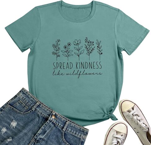 ROSEPARK Womens Graphic Tees Spread Kindness Cute T Shirts in Saudi Arabia