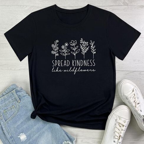 ROSEPARK Womens Graphic Tees Spread Kindness Cute T Shirts in Saudi Arabia