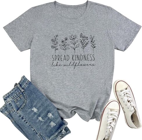 ROSEPARK Womens Graphic Tees Spread Kindness Cute T Shirts in Saudi Arabia