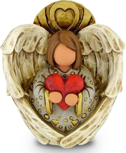 Angel of Love Sculpture, Decorative Figure, Sculpted Hand-Painted Figure, Angel Statue, Home Decor, Gift, Bolitas Series (Golden Heart) in Saudi Arabia