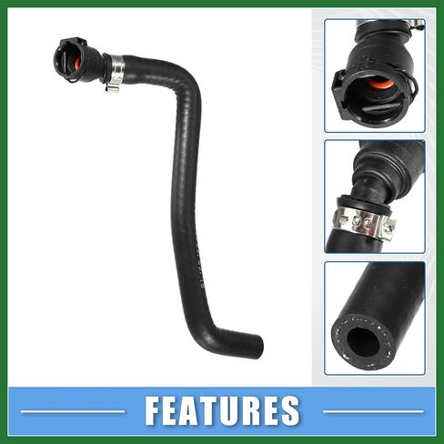 Motoforti Radiator Coolant Hose No.17127596831 for BMW 320i Base 2.0L L4 - Gas 2013-2016 Rubber Black Long-lasting in Saudi Arabia