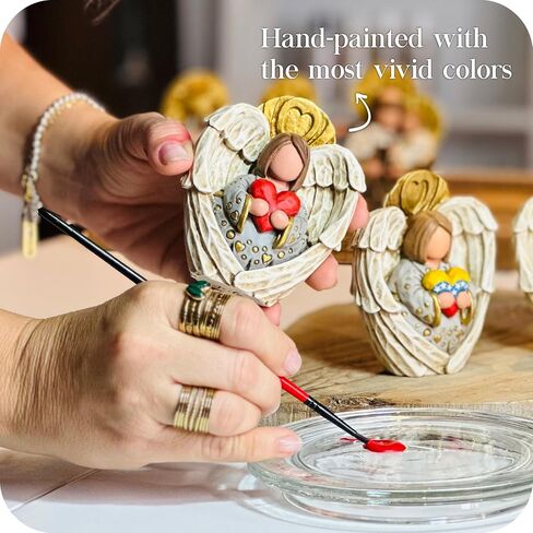 Angel of Love Sculpture, Decorative Figure, Sculpted Hand-Painted Figure, Angel Statue, Home Decor, Gift, Bolitas Series (Golden Heart) in Saudi Arabia