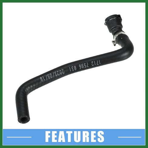Motoforti Radiator Coolant Hose No.17127596831 for BMW 320i Base 2.0L L4 - Gas 2013-2016 Rubber Black Long-lasting in Saudi Arabia