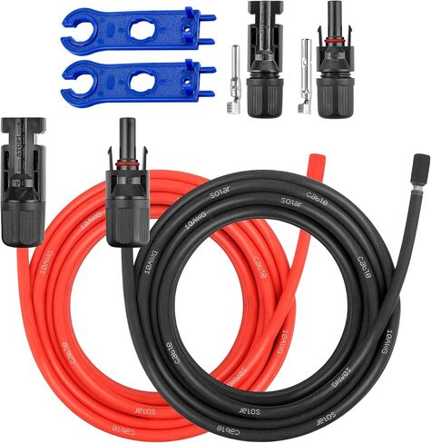 10 FT 10AWG Solar Panel Extension Cable,10 Gauge Extension Cord,5FT 10FT 20FT 30FT 50FT 100FT Solar Panel Wire with Extra Fair of Female and Male Connectors Solar Adapter for RV, Photovoltaic Systems in Kuwait