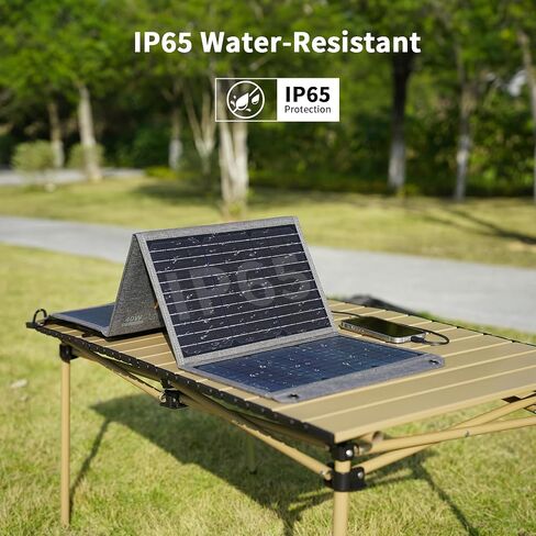 [Upgraded] MHPOWOS 40W Portable Solar Panel Charger with Triple Output (USB-C/USB-A/DC), 23% High-Efficiency & IP65 Water Resistant, Ultra-Compact Design for Backpack Camping Hiking Phone Power Bank in Saudi Arabia