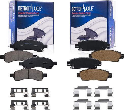 Detroit Axle - Brake Pads for Chevy Traverse SSR GMC Acadia Limited Envoy XL Buick Enclave Rainier Saturn Outlook Saab 9-7x, 4 Front & Rear Ceramic Brake Pads Replacement in Saudi Arabia