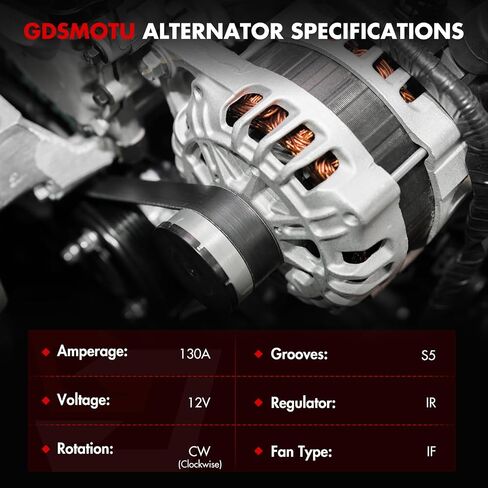Alternator Compatible for Chevrolet for Cobalt 2.2L/2.4L 2006-2007 for Chevrolet for HHR 2.2L/2.4L 2006-2007 for Pontiac G5 2.2L 2.4L 2007, 11140 AL8799X in Saudi Arabia