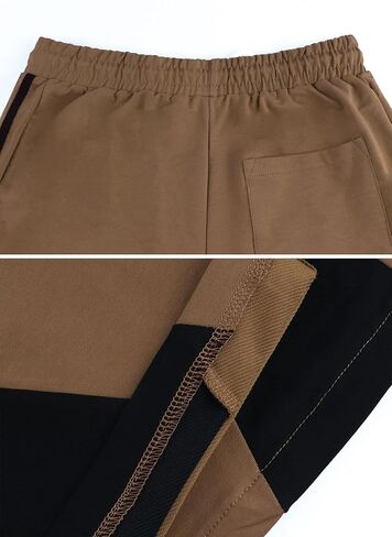 Women's Y2K Star Baggy Wide Leg Sweatpants with Pockets High Waist Drawstring Stripes Patchwork Pants in Kuwait