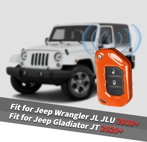 حامي Cey Fob Cover Case Protector لجيب Wrangler JL JLU Gladiator JT 2018-2025 (Orange) in Kuwait