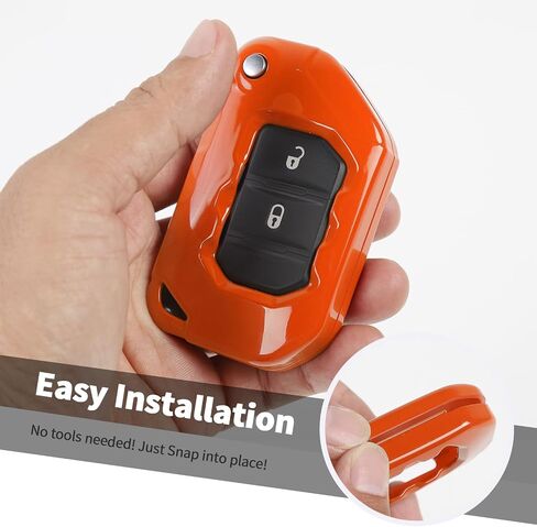 حامي Cey Fob Cover Case Protector لجيب Wrangler JL JLU Gladiator JT 2018-2025 (Orange) in Kuwait