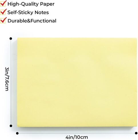 M&G Sticky Notes 3x3 in Canary Yellow, 8pads, 100 Sheets/Pad, Clean Removal, Recyclable, Self-Stick Pads, Easy to Post for Home, Office, Notebook, Total 800 Sheets in Saudi Arabia