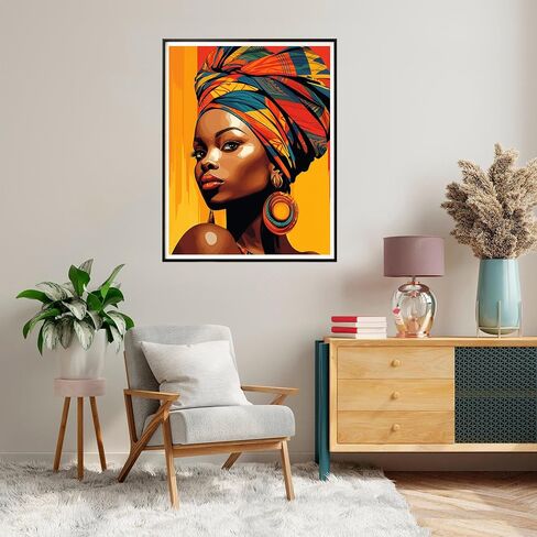 SKRYUIE Paint by Numbers Kits for Adults African Americans, Acrylic Africa Oil Paint by Numbers for Adults Beginner Canvas with Brushes Paintwork Art Crafts for Home Decor 16x20 inch u10 in Saudi Arabia