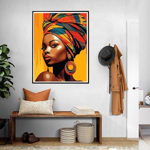 SKRYUIE Paint by Numbers Kits for Adults African Americans, Acrylic Africa Oil Paint by Numbers for Adults Beginner Canvas with Brushes Paintwork Art Crafts for Home Decor 16x20 inch u10 in Saudi Arabia
