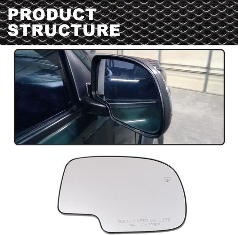 Mirror Glass Power Heated Compatible with 1999-2006 Chevy Silverado GMC Yukon Avalanche Driver & Passenger Side Mirror Glass Set in Saudi Arabia