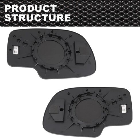 Mirror Glass Power Heated Compatible with 1999-2006 Chevy Silverado GMC Yukon Avalanche Driver & Passenger Side Mirror Glass Set in Saudi Arabia