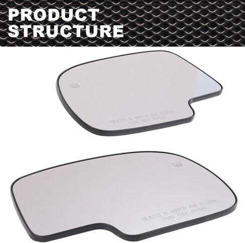 Mirror Glass Power Heated Compatible with 1999-2006 Chevy Silverado GMC Yukon Avalanche Driver & Passenger Side Mirror Glass Set in Saudi Arabia