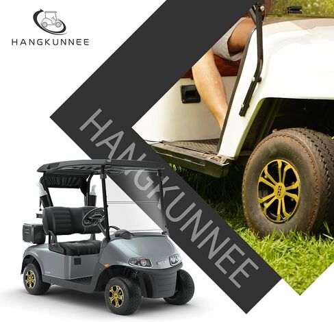Golf Cart SS Wheel Covers Hub Caps for EZGO Club Car Yamaha, 8 inch Golf Cart Hub Caps, Set of 4 Wheel Covers, Black and Silver in Saudi Arabia